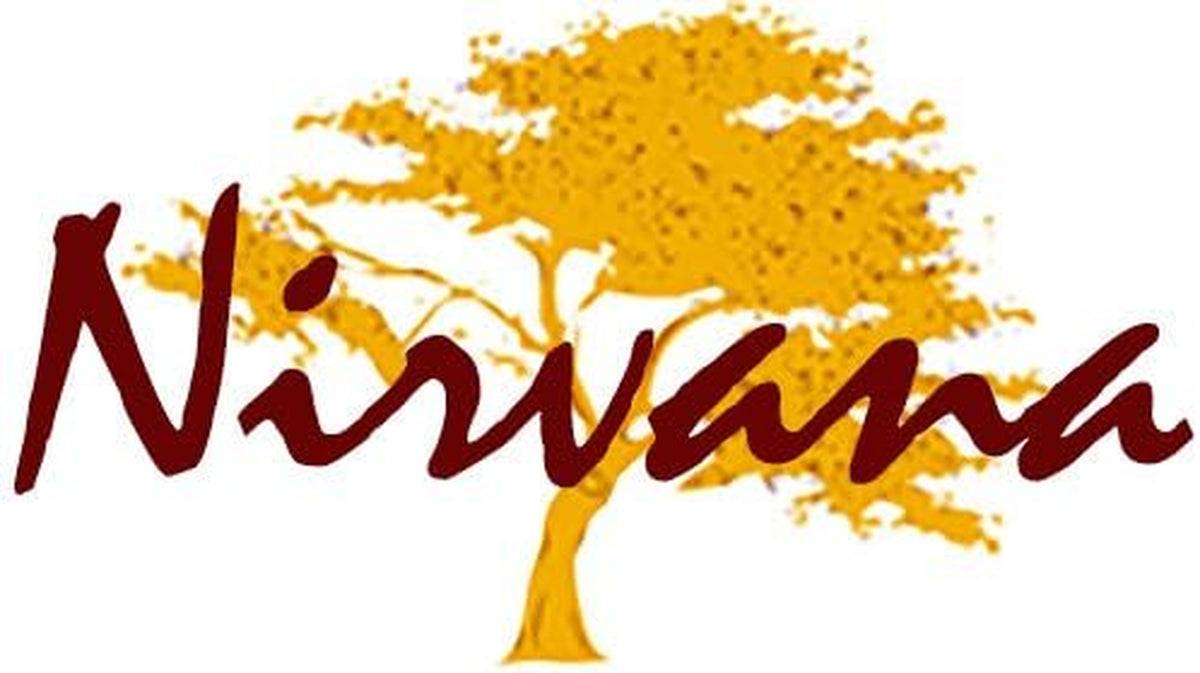 Yellow stylized tree silhouette with dark red cursive script over a white background.