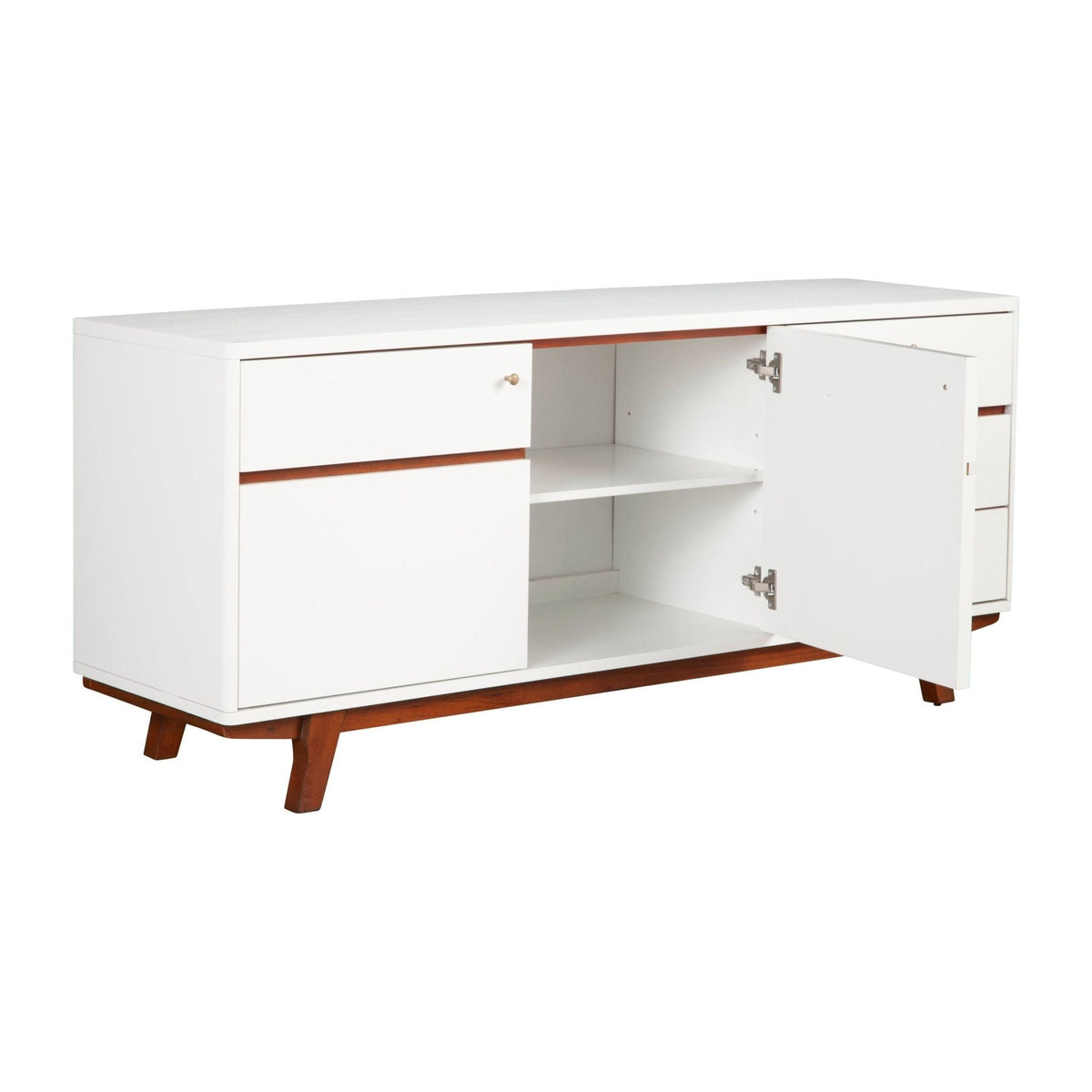 Dakota TV Console, White with Acorn Accents