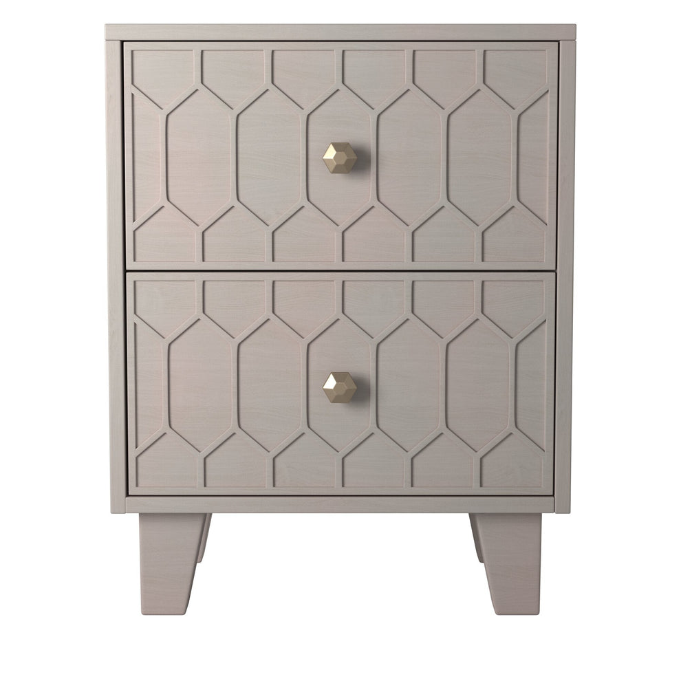 Denver Two Drawer Nightstand, Gray