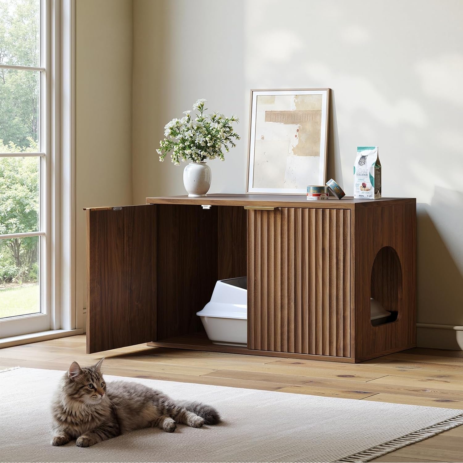 Evermagin 31.5" Cat Litter Box Enclosure Furniture