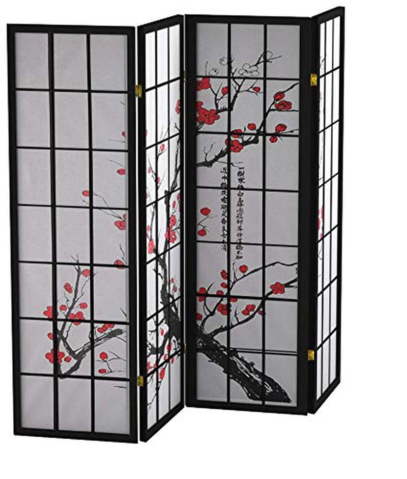 Three-quarter view of the folding screen partially arranged to show hinged panels and the shoji-style grid