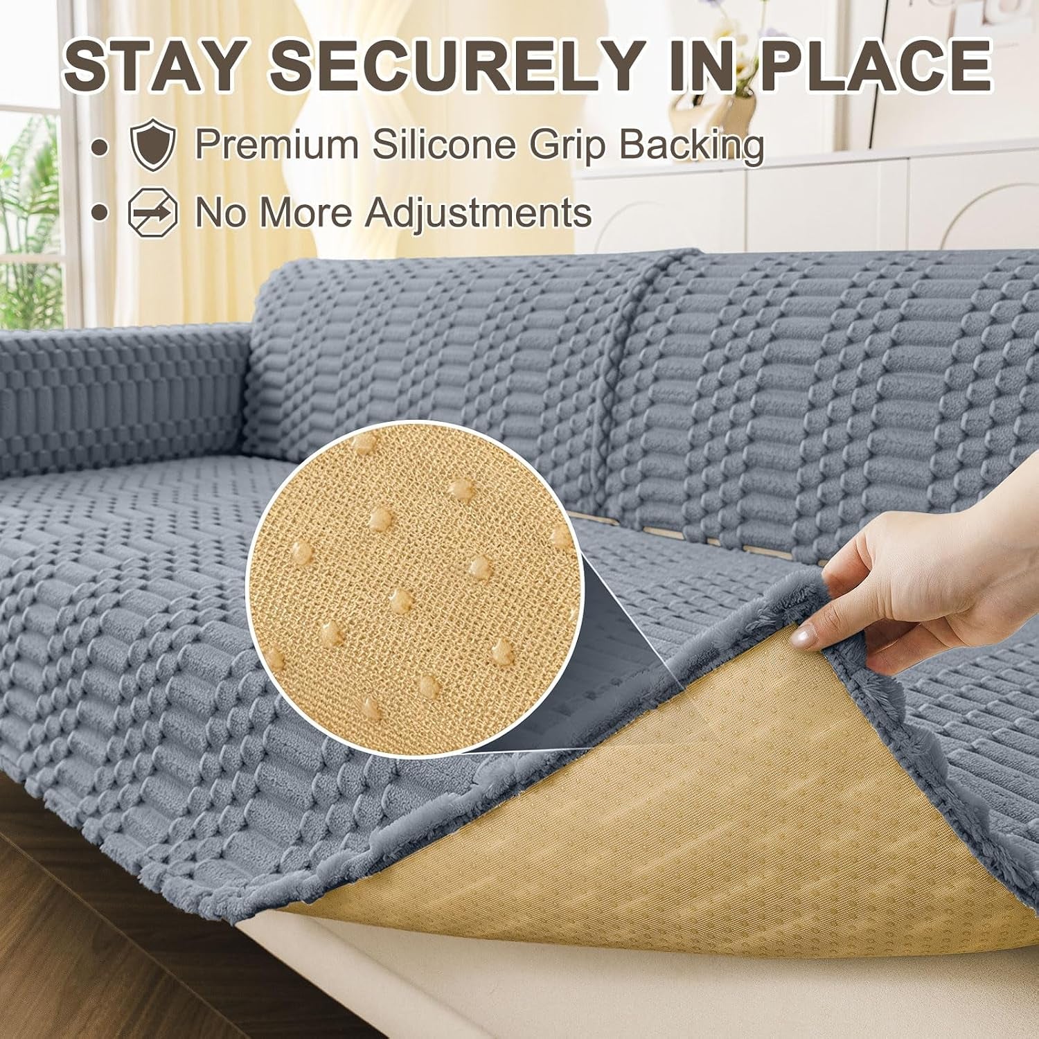 Waterproof Couch Covers for Dogs Washable, Non Slip Pet Sofa Cover | Plush Scratch Resistant Flannel Furniture Protector for Dogs, Grey, 36" X 71"