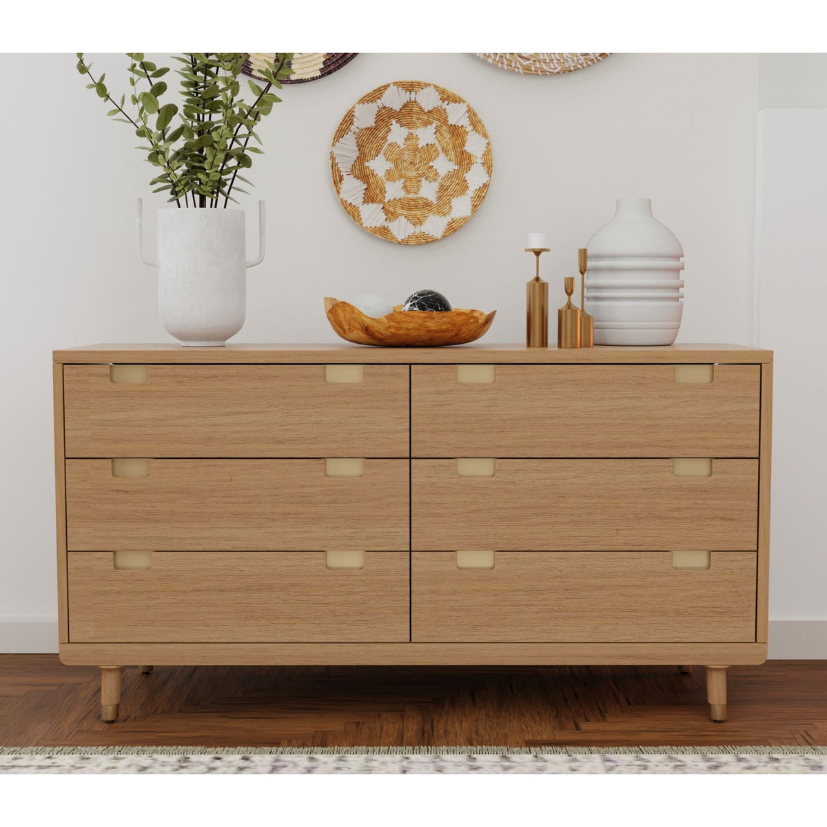 Easton Six Drawer Dresser, Sand