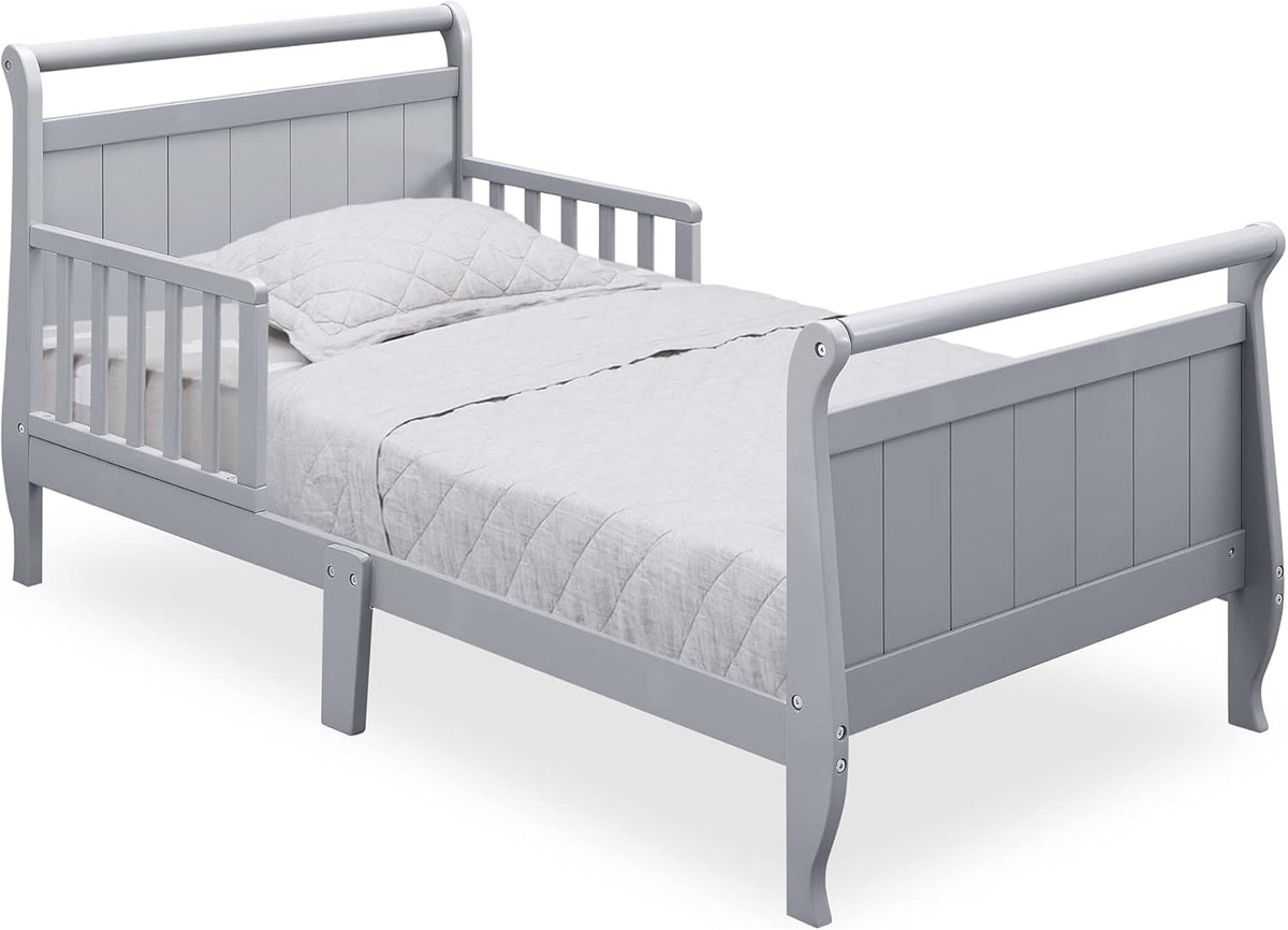Delta Children Wood Sleigh Toddler Bed, White