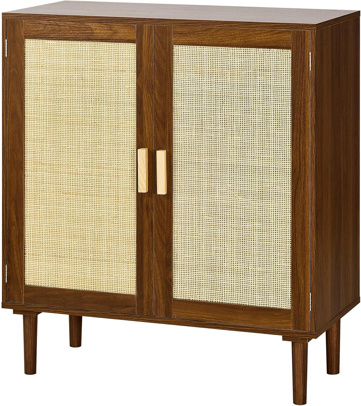 VEVOR Rattan Buffet Cabinet with Storage, 4 Magnetic Doors and Adjustable Shelves, Sideboard for Hallway, gallery view 12