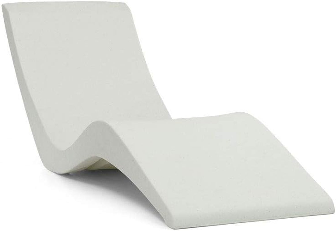Angled studio view of a single off-white contoured pool lounger showing its wavy profile.