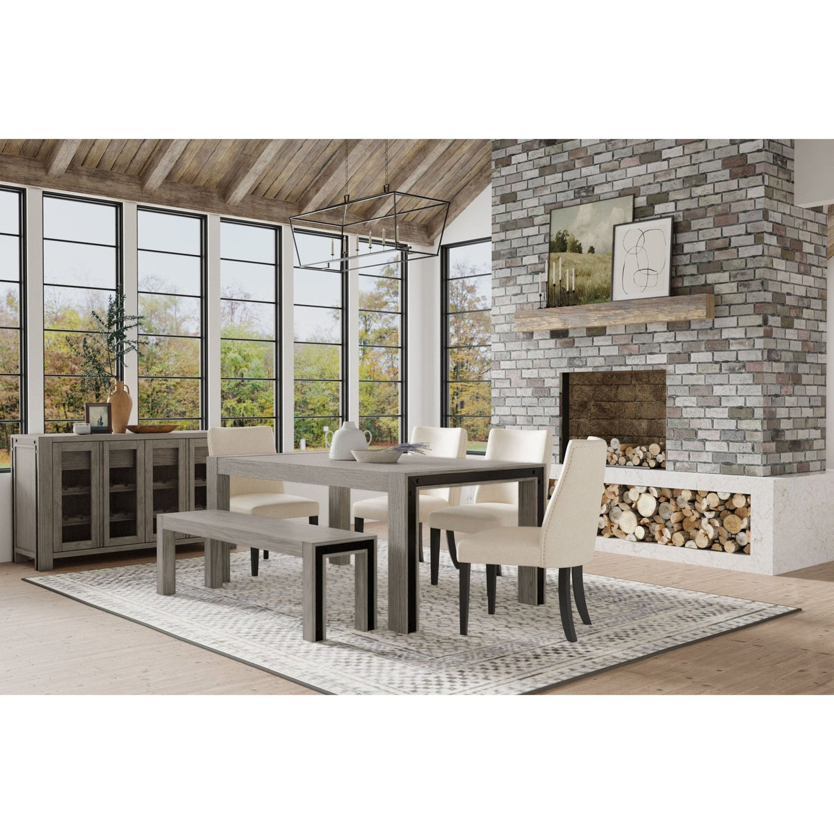 Fallon Dining Table, Grey & Black
