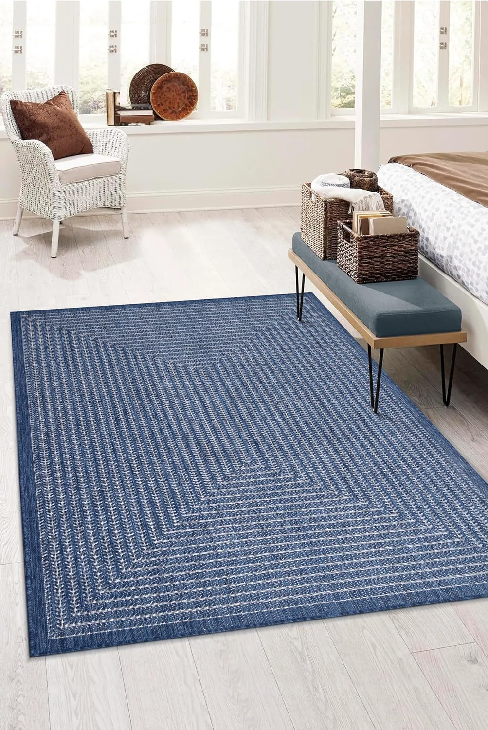 Adiva Rugs Outdoor Indoor Area Rug, Weather Resistant, Easy to Clean, Stain Resistant Floor Mat for Dining, gallery view 19