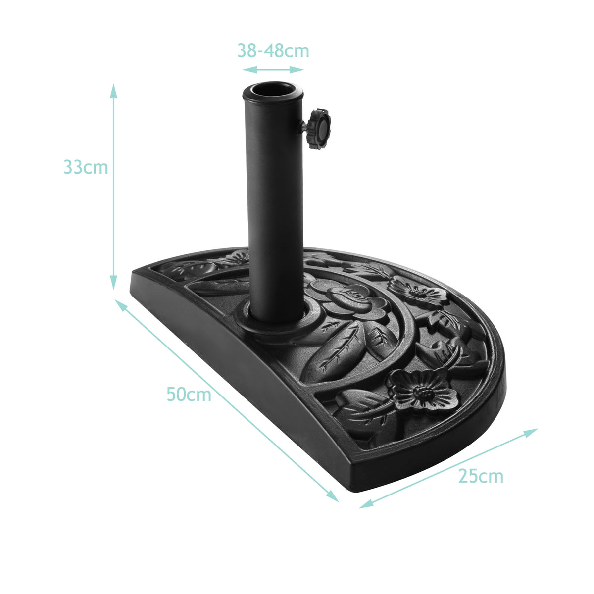 20 Inch Outdoor Patio Half Round Umbrella Base