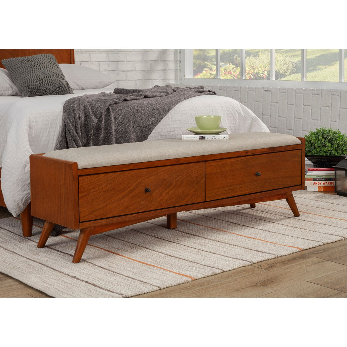 Flynn Bedroom Bench - Chestnut