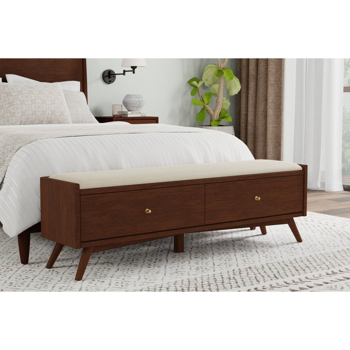 Flynn Bedroom Bench - Walnut