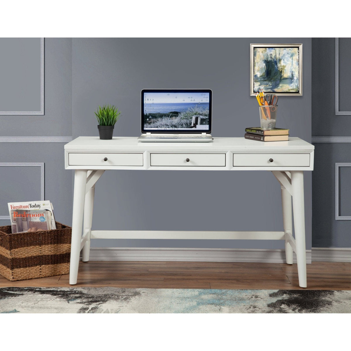 Flynn Large Desk - White