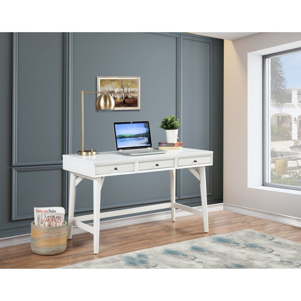 Flynn Large Desk - White