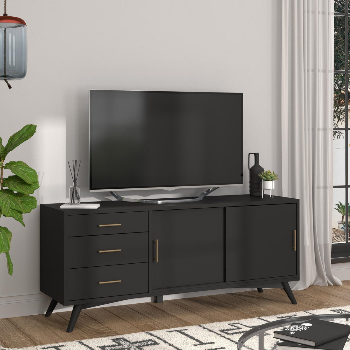Flynn Large TV Console - Black