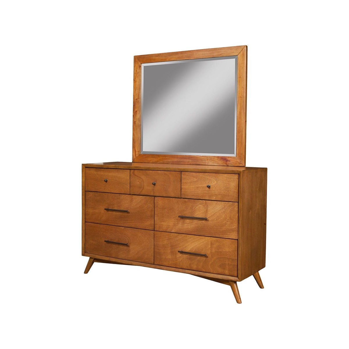 Flynn Mid Century Modern Dresser Mirror - Chestnut