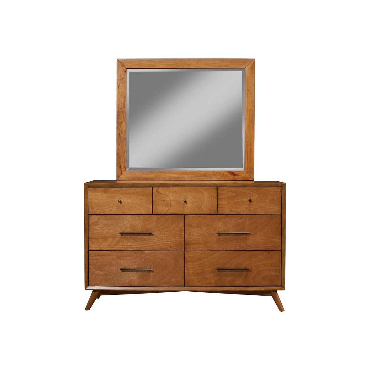 Flynn Mid Century Modern Dresser Mirror - Chestnut