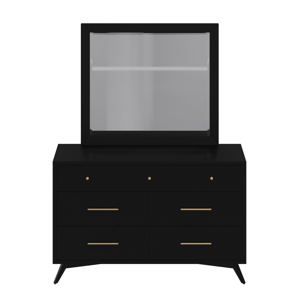 Flynn Mid Century Modern Dresser Mirror - Black