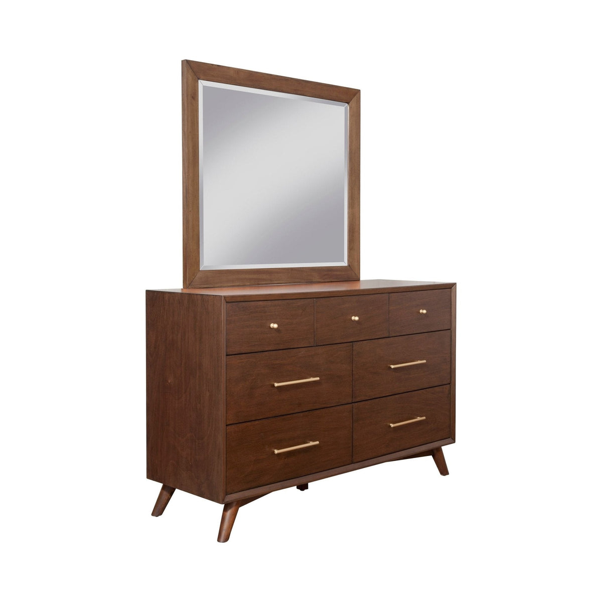 Flynn Mid Century Modern Dresser Mirror - Walnut