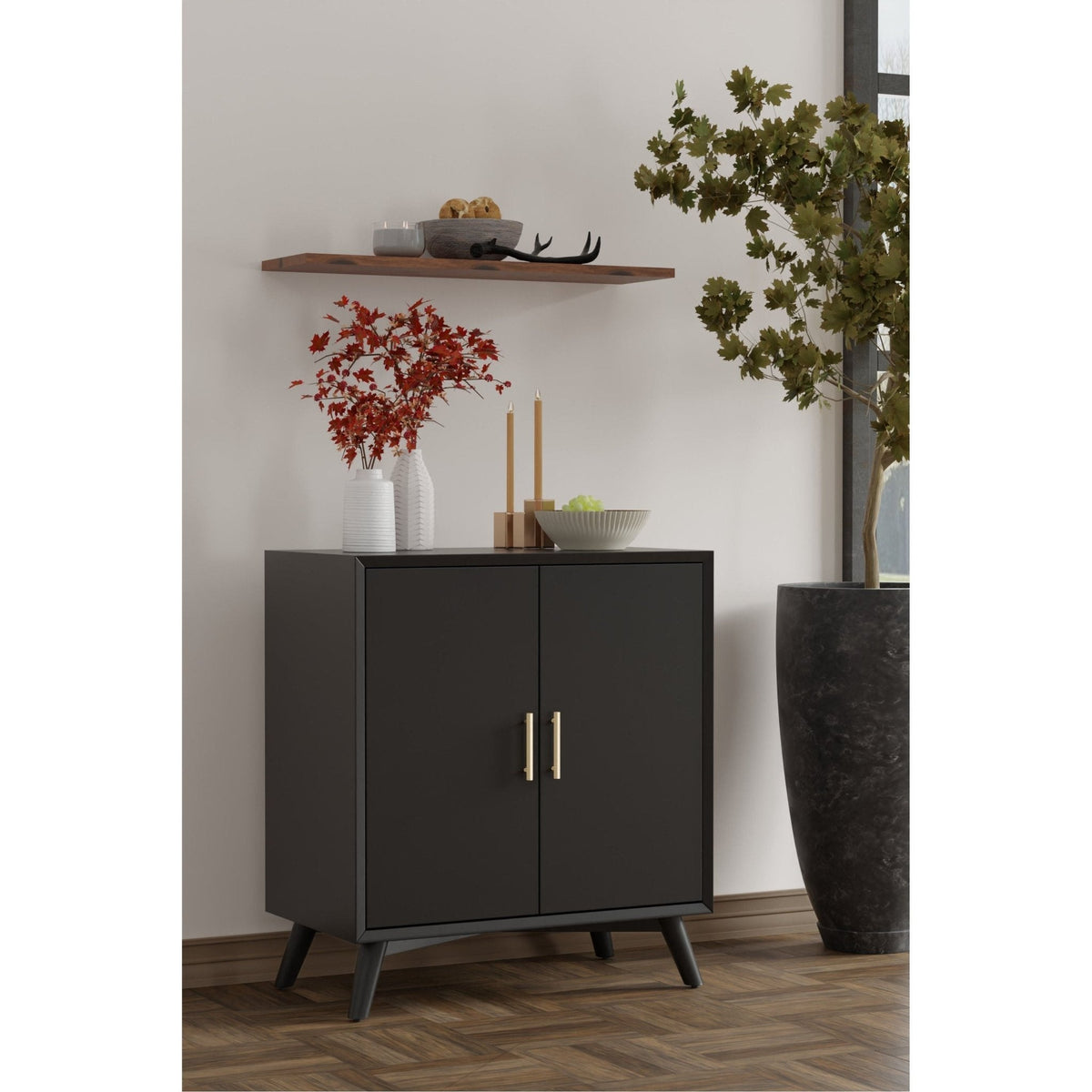 Flynn Small Bar Cabinet - Black