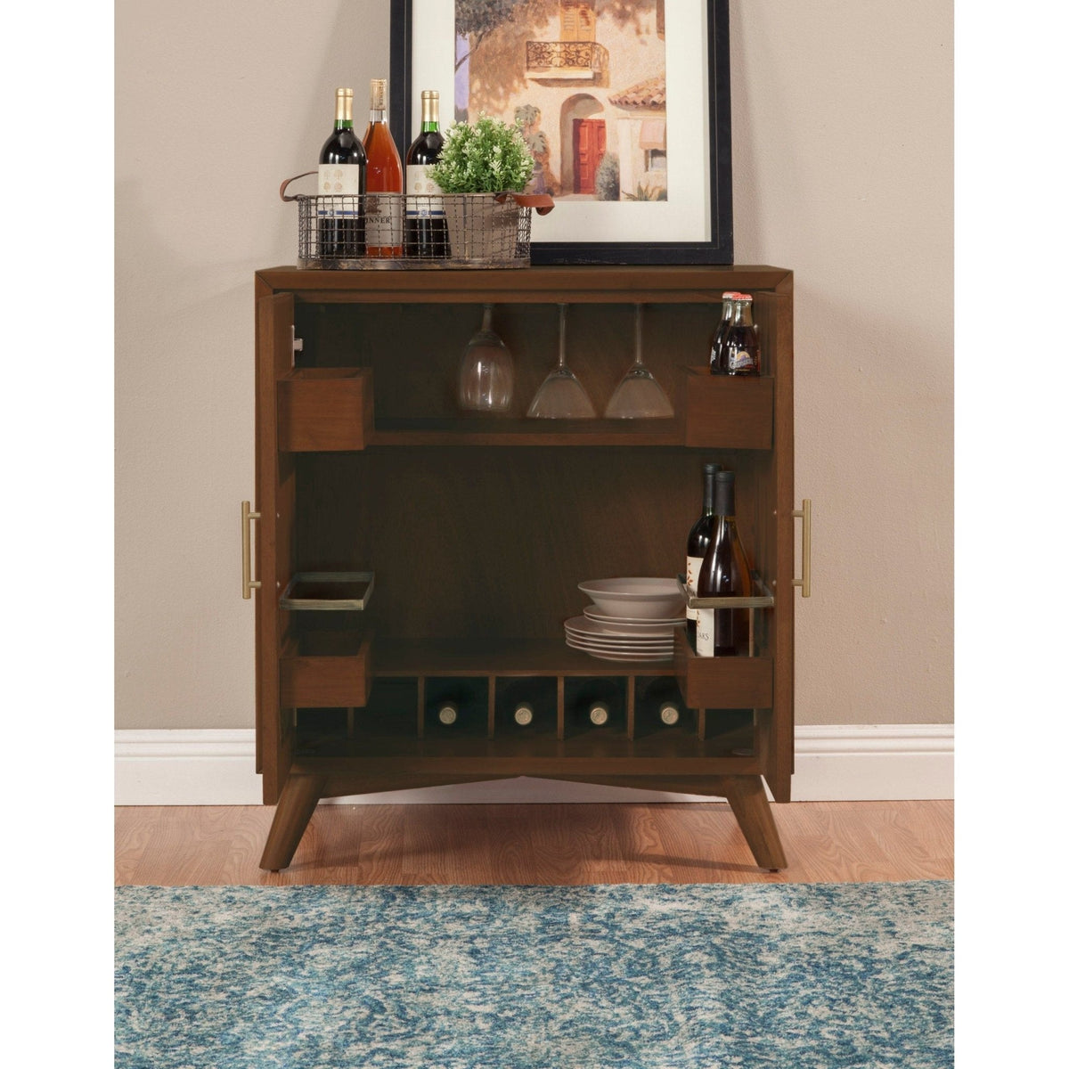Flynn Small Bar Cabinet - Walnut