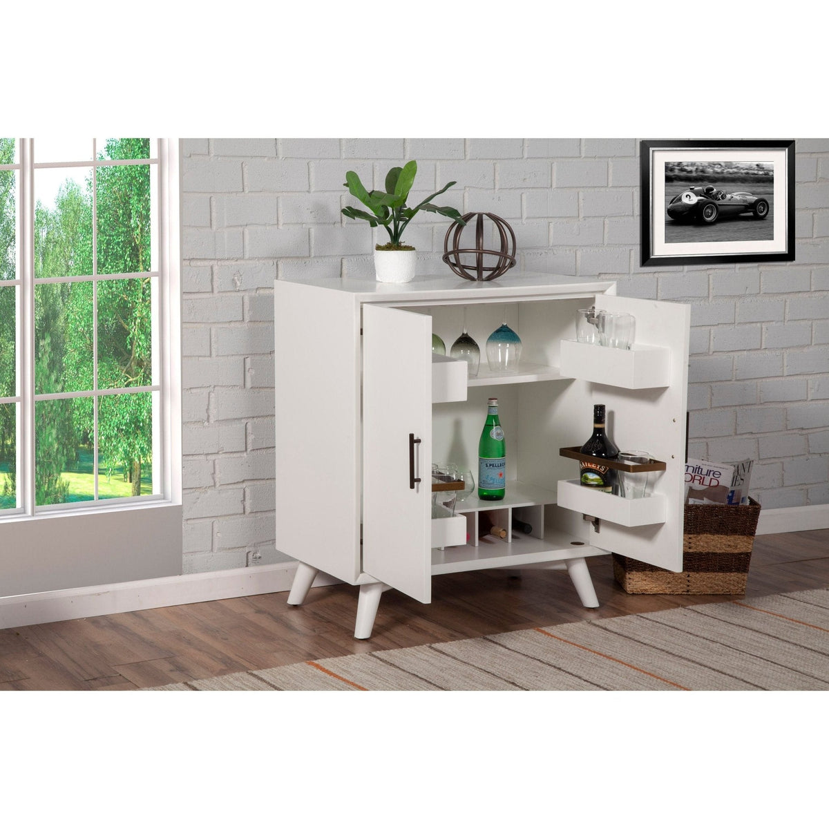 Flynn Small Bar Cabinet - White