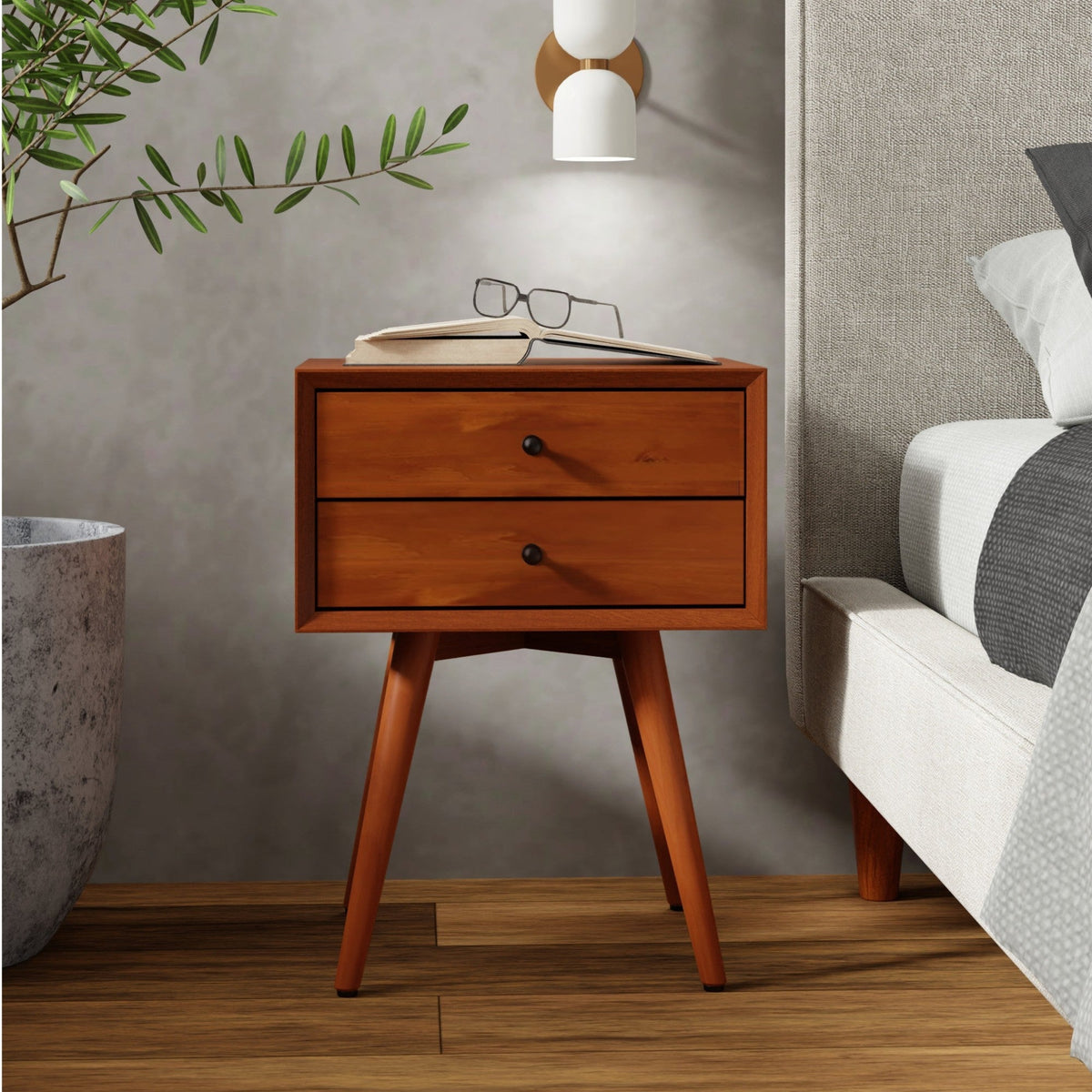 Flynn Small Nightstand - Chestnut