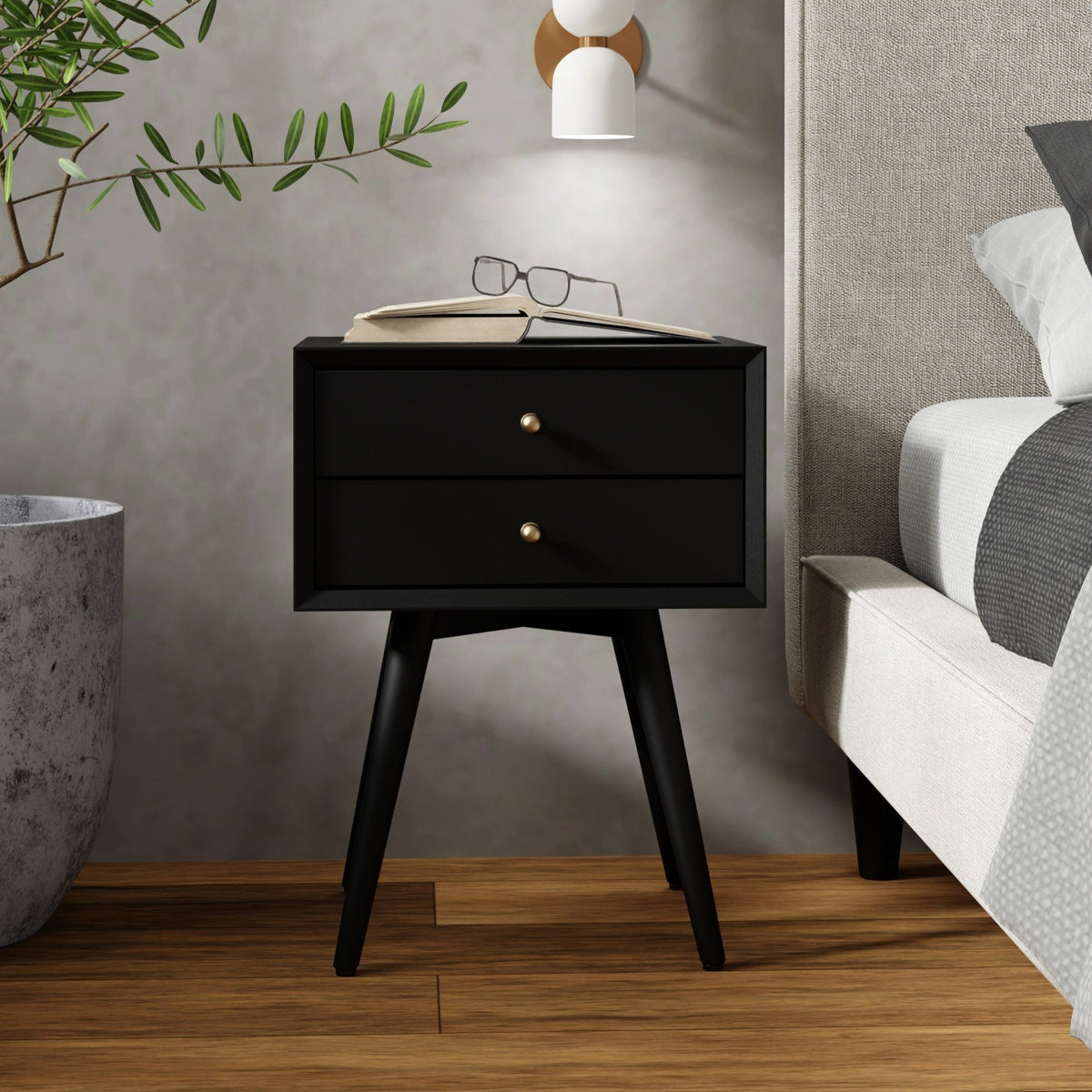 Flynn Small Nightstand - Black