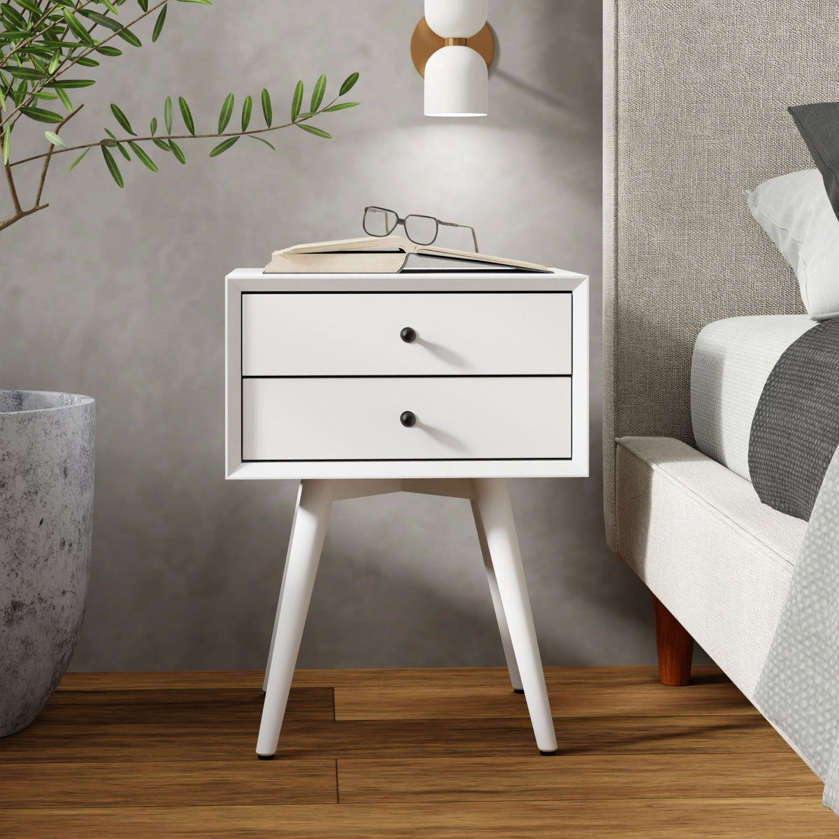 Flynn Small Nightstand - White
