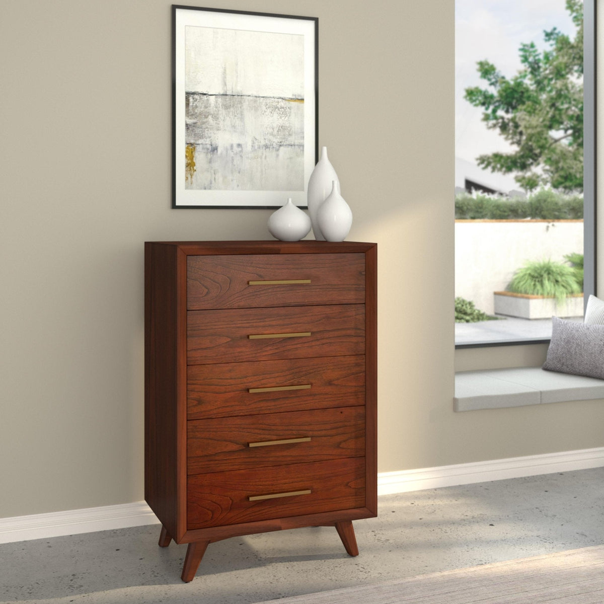 Arden 5 Drawer Chest, Walnut