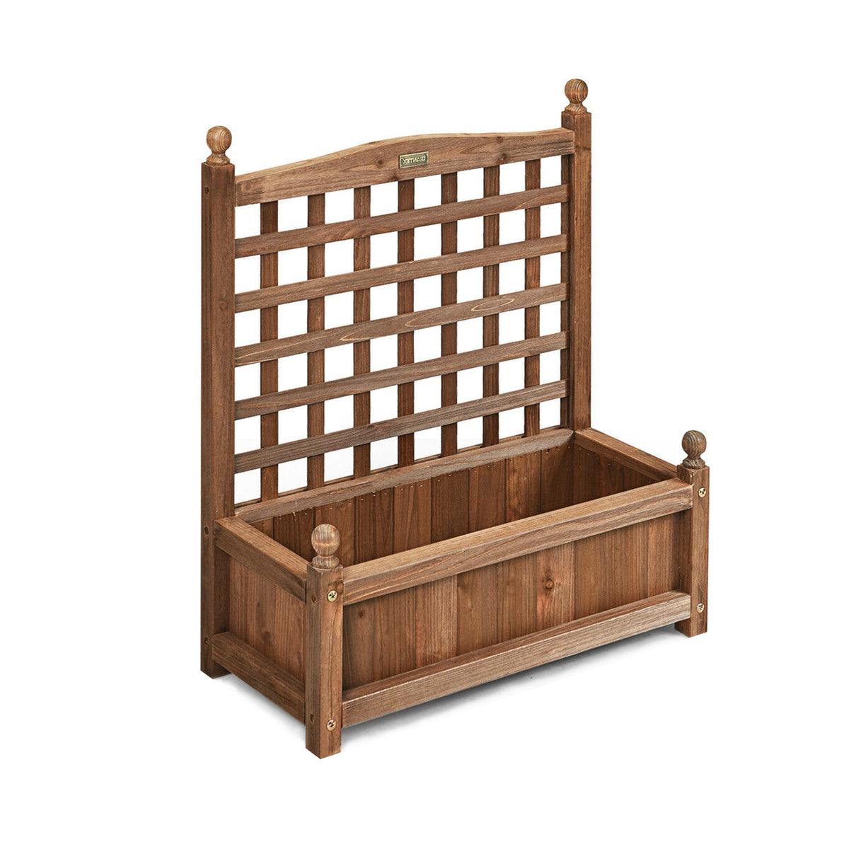 Wood Planter Box with Trellis Weather, Resistant Outdoor