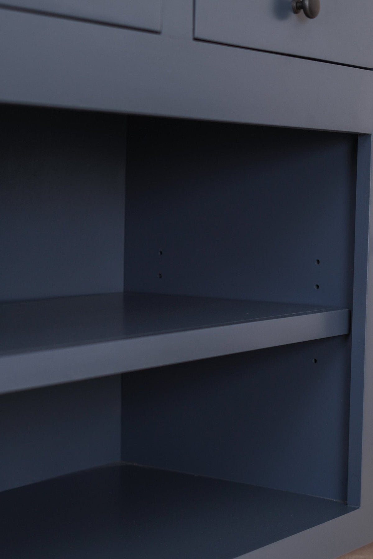 Harbor Bay TV Console, Midnight Blue with Walnut Top