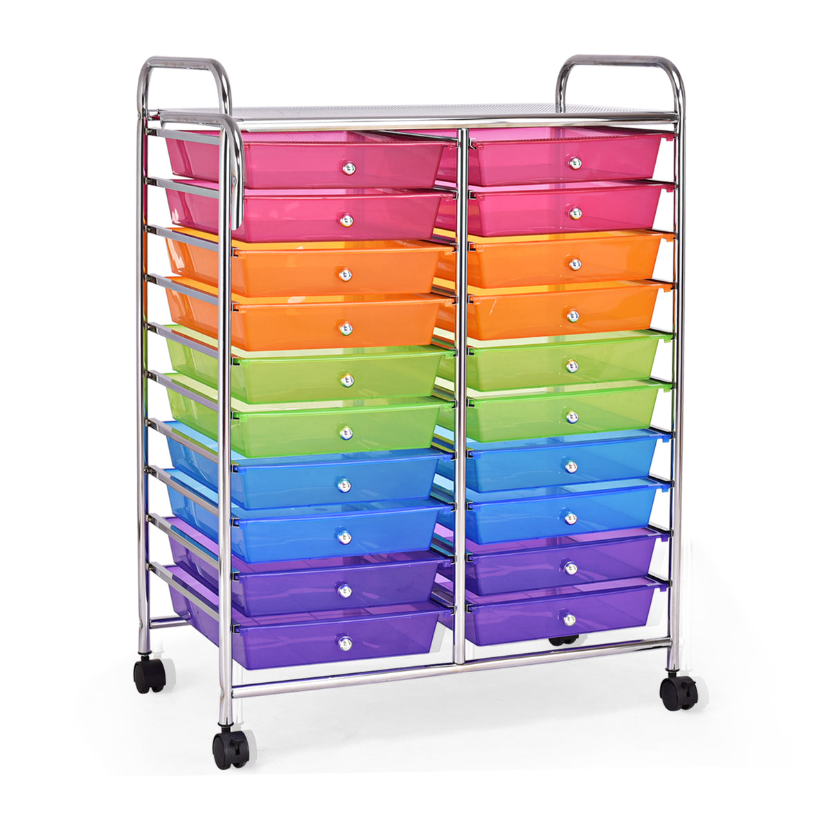 20 Drawers Storage Rolling Cart Studio Organizer