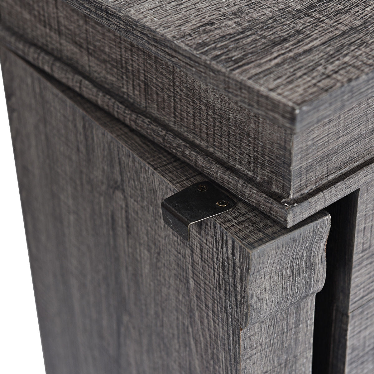 Standing Jewelry Cabinet Storage Organizer with Wooden Legs, Gray