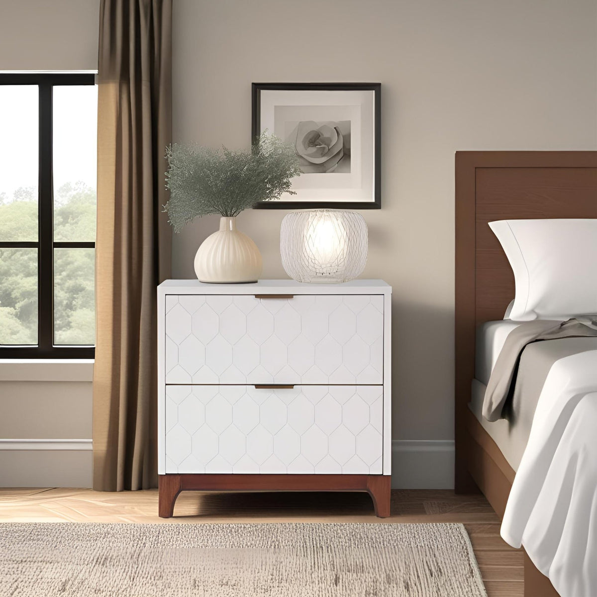 Kara Nightstand, Ivory