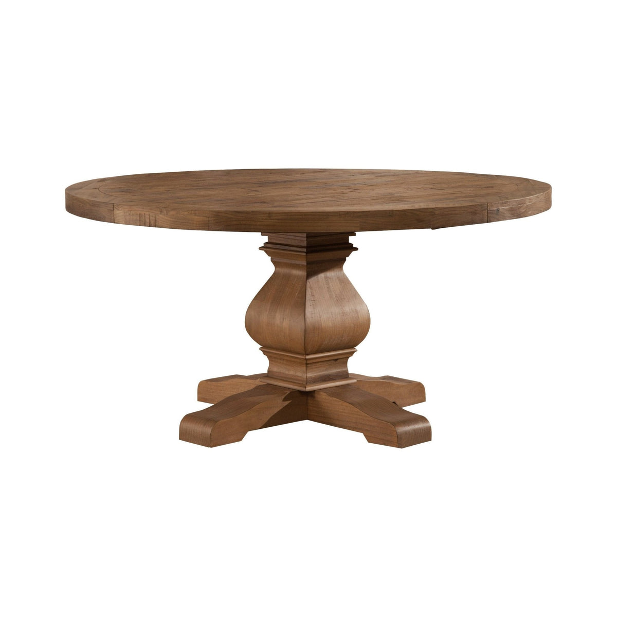Kensington Round Solid Pine Dining Table - Reclaimed Natural