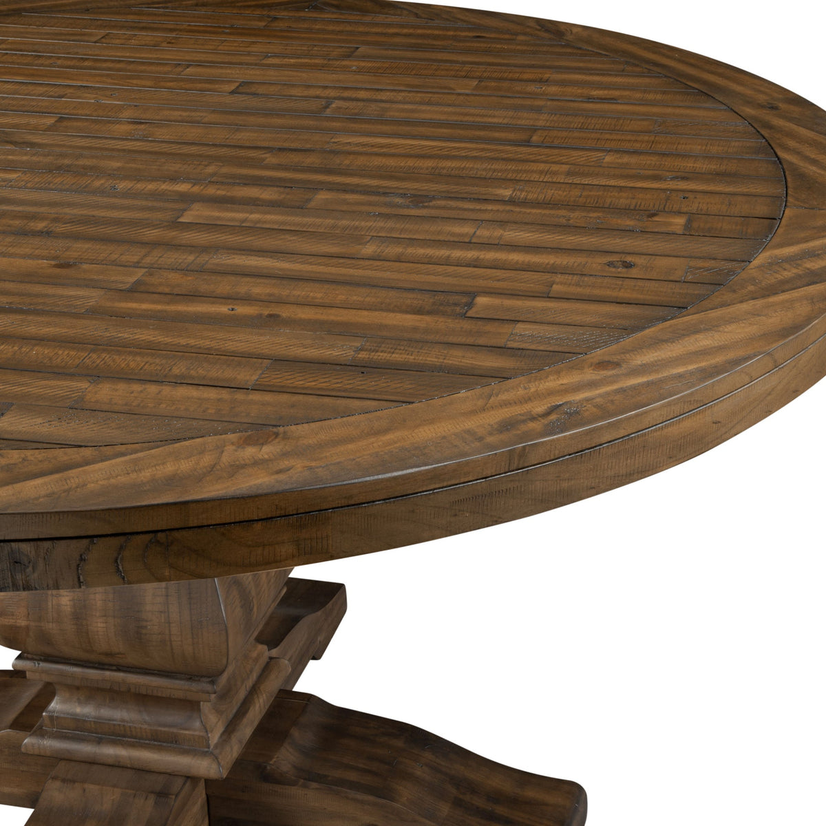 Kensington Round Solid Pine Dining Table - Walnut