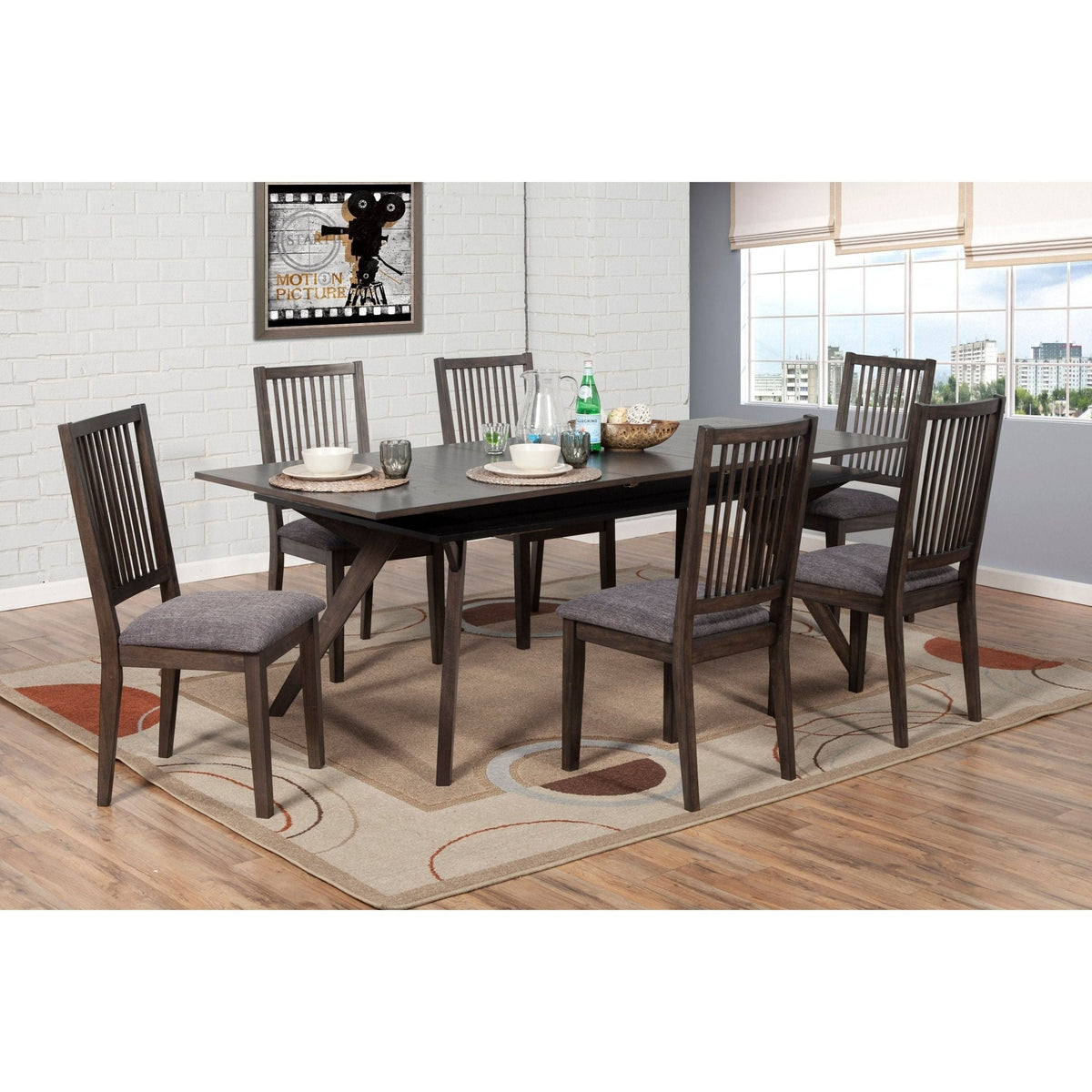 Lennox Set of 2 Dining Side Chairs, Dark Tobacco