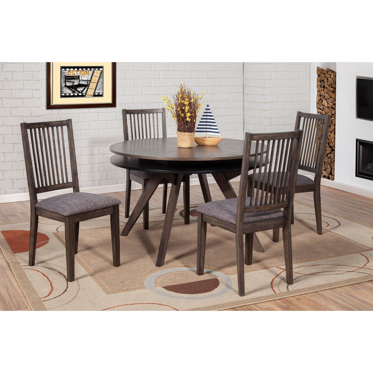 Lennox Set of 2 Dining Side Chairs, Dark Tobacco
