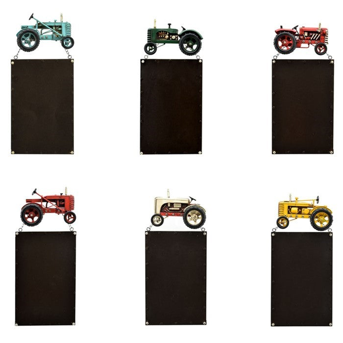 Set of 6 Iron Tractor Hanging Magnetic Note Boards