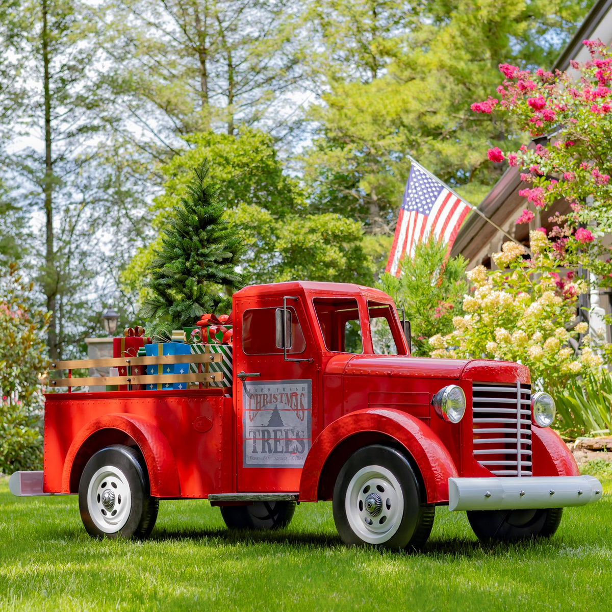 Large Iron Red "Charleston" Truck with LED Lights