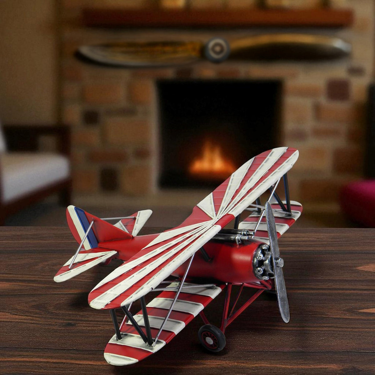 Decorative Red, White, & Blue Model Airplane