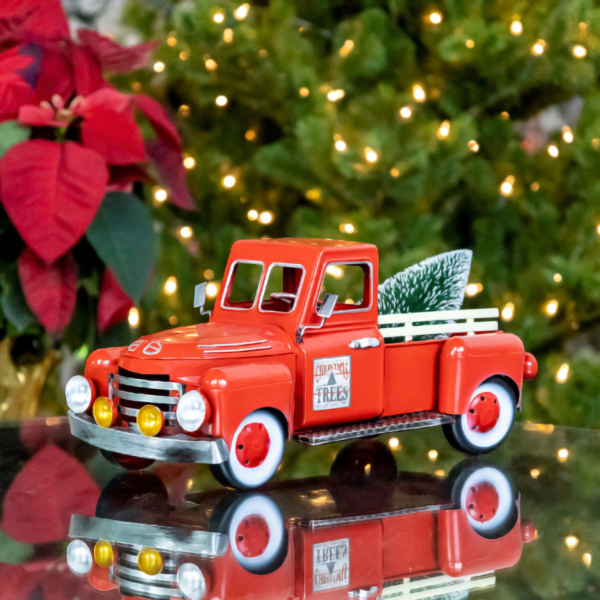 12" Red Metal Truck Decoration