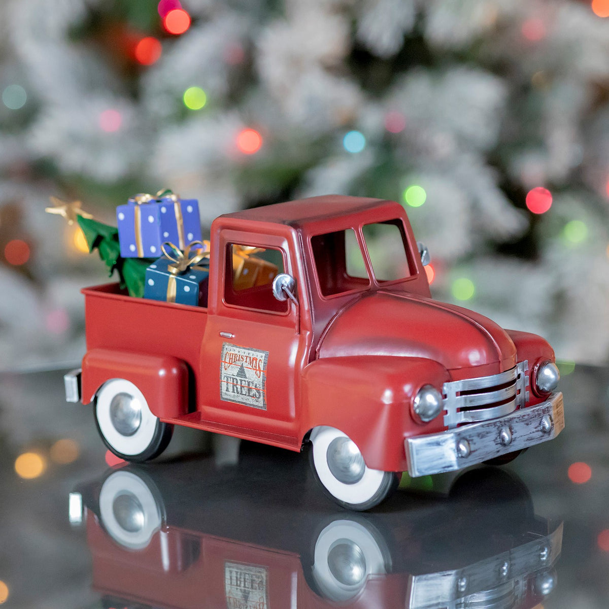 Mini Metal Truck with Christmas Tree and Gifts