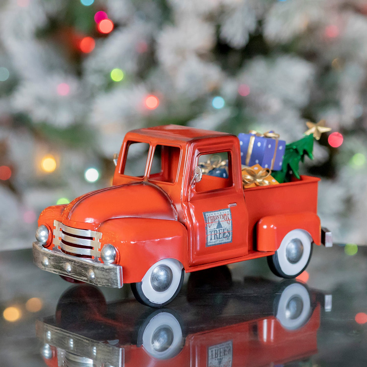 Mini Metal Truck with Christmas Tree and Gifts