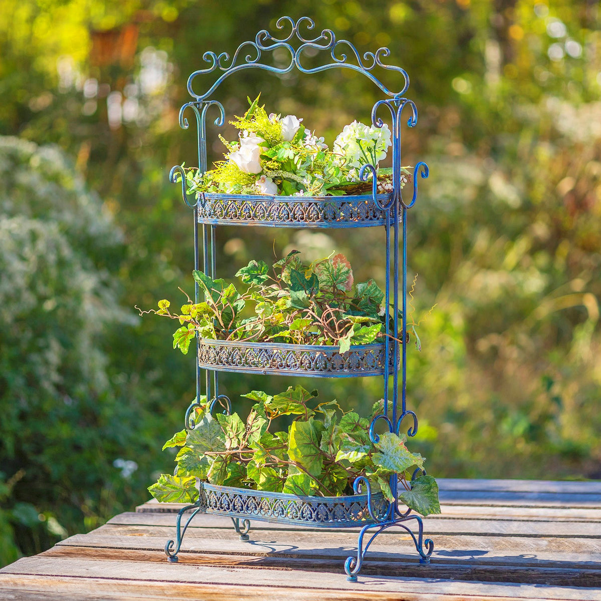 43" Tall Three Tier Iron Plant Stand