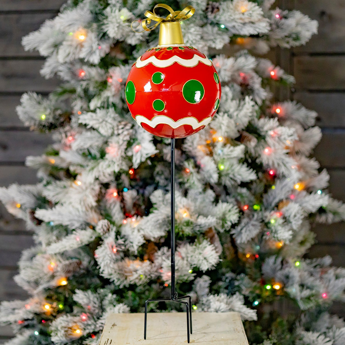 31.25" Tall Red Christmas Ball Ornament Stake