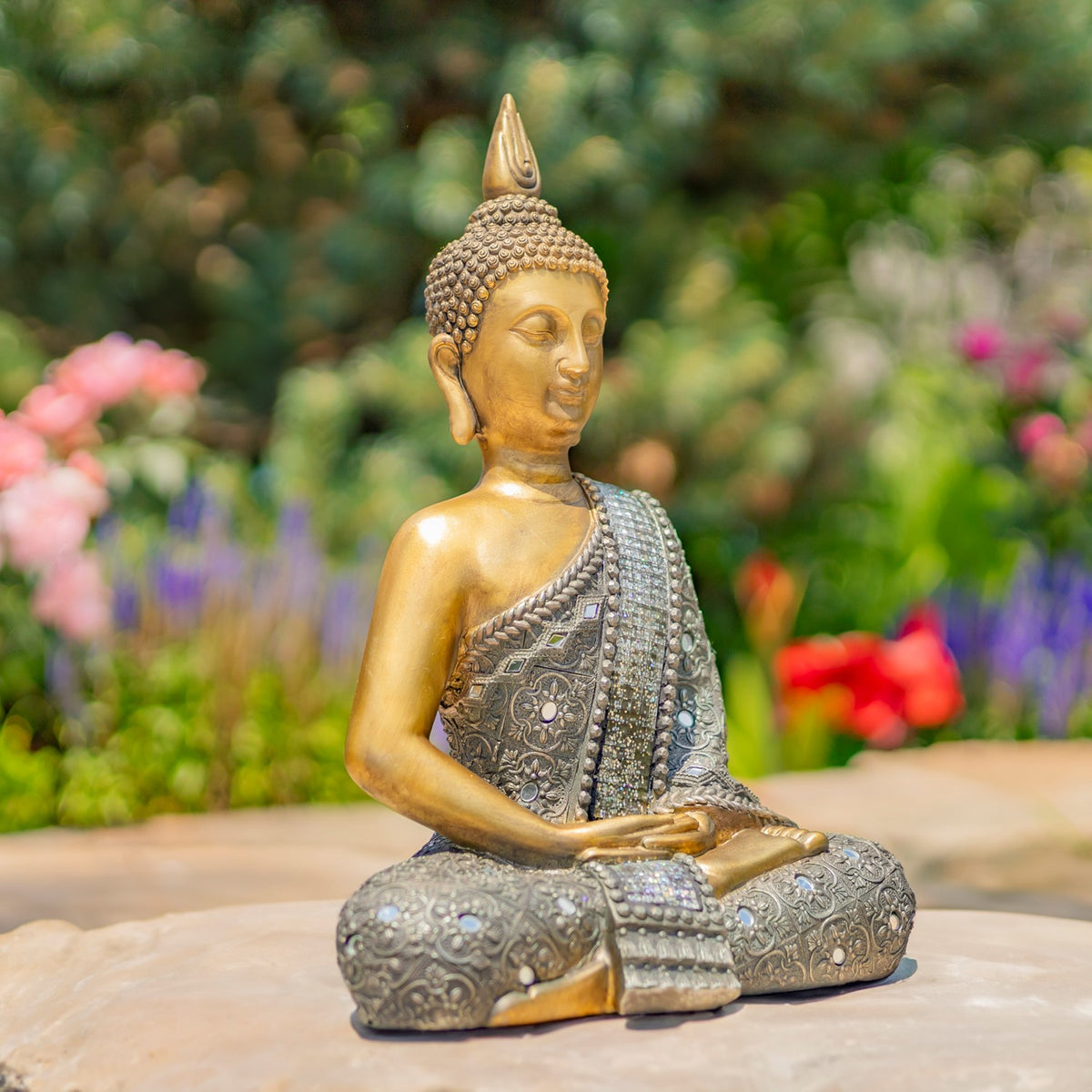 15.75" Tall Meditative Polyresin Buddha Statue