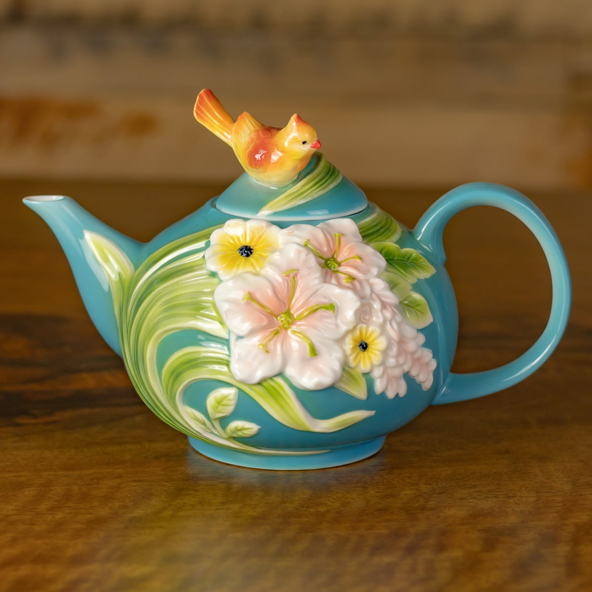 8" Hand Painted Decorative Teapot Accent "Afina"