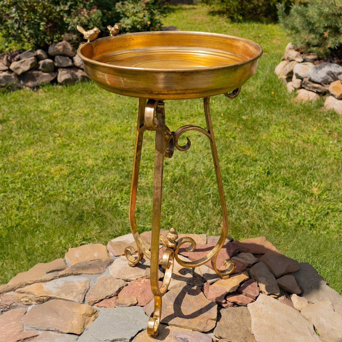 31.3" Tall Birdbath-Feeder with TriStand