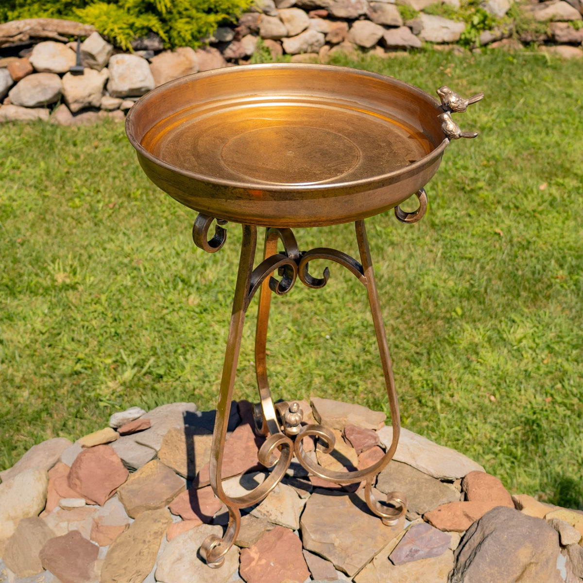 31.3" Tall Birdbath-Feeder with TriStand
